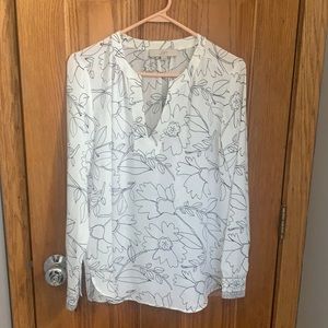 Loft White long sleeve blouse
